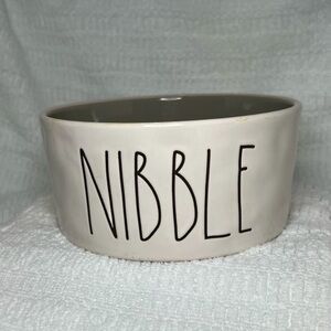 Rae Dunn 6" NIBBLE ceramic pet food bowl